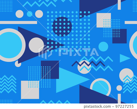 Memphis seamless pattern with geometric shapes in 80s style. 97227255