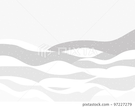 Winter landscape with snowy hills. Mountain landscape in flat style, winter cold weather. View of the snowy hills. Design for posters, travel agencies and promotional items. Vector illustration Winter landscape with snowy hills. Mountain landscape in flat style, winter cold weather. View of the snowy hills. Design for posters, travel agencies and promotional items. Vector illustration 97227279