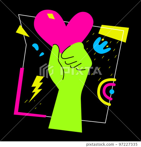Share love - colorful flat design style illustration with linear elements Share love - colorful flat design style illustration with linear elements 97227335