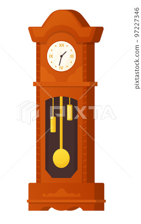 Vintage grandfather clock - modern flat design style single isolated image Vintage grandfather clock - modern flat design style single isolated image 97227346