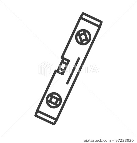 Spirit level with bubble isolated building tool outline icon. Vector stonemasons or bricklayers work tool. Instrument used by carpenters. Building construction professional ruler, measuring tool Spirit level with bubble isolated building tool outline icon. Vector stonemasons or bricklayers work tool. Instrument used by carpenters. Building construction professional ruler, measuring tool 97228020