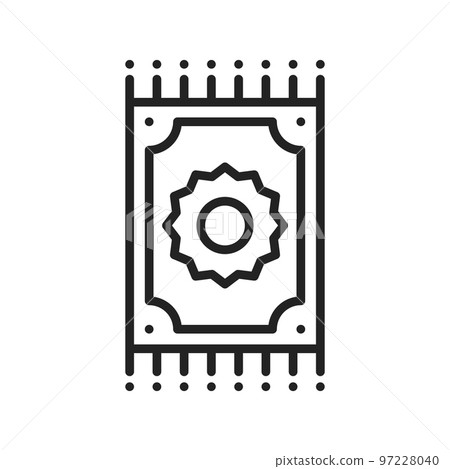 Muslim prayer carpet isolated namaz blanket outline icon. Vector islam prayer rug, turkish islamic mat salat worship pilgrimage blanket, home carpet linear sign. Sajadah Ramadan Kareem holiday item Muslim prayer carpet isolated namaz blanket outline icon. Vector islam prayer rug, turkish islamic mat salat worship pilgrimage blanket, home carpet linear sign. Sajadah Ramadan Kareem holiday item 97228040