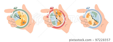 Global warming. High temperature and hot weather Earth. Climate change concept 97228357