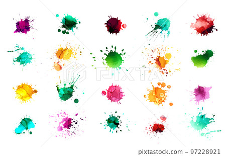 A set of colored watercolor blots. Vector illustration A set of colored watercolor blots. Vector illustration 97228921