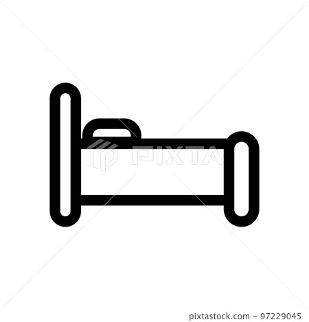 簡單的床圖標。睡覺或休息。向量。 97229045