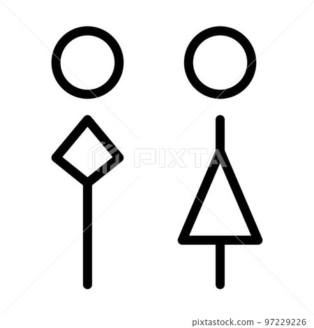 Toilet sign vector with man and woman restroom symbol in a glyph pictogram illustration Toilet sign vector with man and woman restroom symbol in a glyph pictogram illustration 97229226
