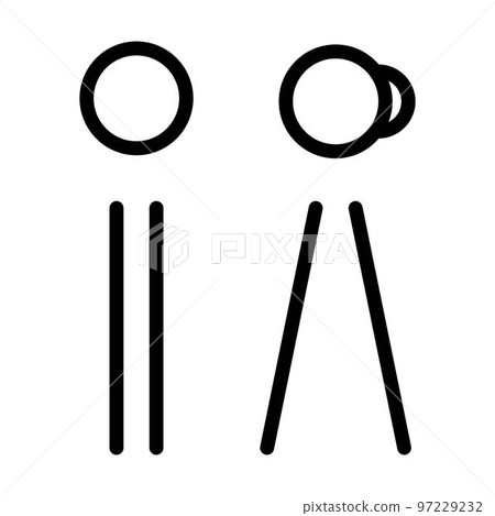 Toilet sign vector with man and woman restroom symbol in a glyph pictogram illustration Toilet sign vector with man and woman restroom symbol in a glyph pictogram illustration 97229232