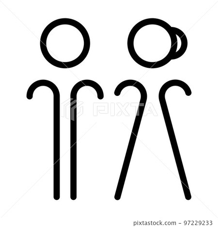 Toilet sign vector with man and woman restroom symbol in a glyph pictogram illustration Toilet sign vector with man and woman restroom symbol in a glyph pictogram illustration 97229233