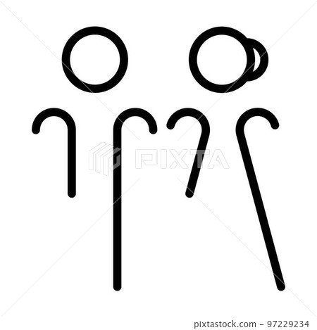 Toilet sign vector with man and woman restroom symbol in a glyph pictogram illustration 97229234