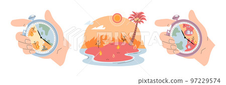 Climate change concept. Global warming metaphor. Temperature rising animal extinction. Environment Day Climate change concept. Global warming metaphor. Temperature rising animal extinction. Environment Day 97229574
