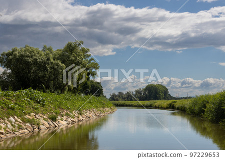 Bata Canal from a boat, Czechia / Slovakia 97229653