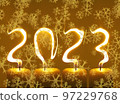Happy new year 2023 .greetings card - snowflakes 97229768