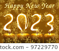 2023 Happy new year snow greetings card 97229770