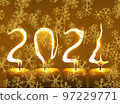 Happy new year 2024 .greetings card - snowflakes 97229771