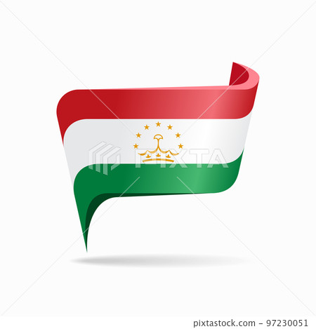 Tajikistan flag map pointer layout. Vector illustration. 97230051