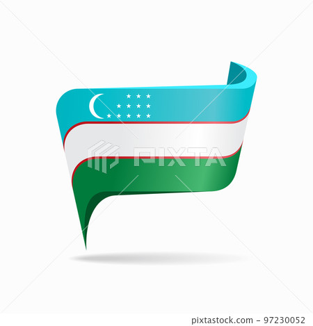 Uzbekistani flag map pointer layout. Vector illustration. 97230052