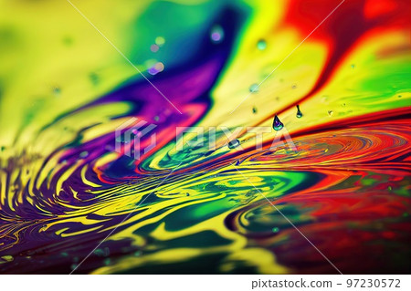 Abstract bright colorful fluid painting art background digital illustration 97230572
