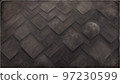 Grunge style matt grey overlapping tiles pattern digital illustration 97230599