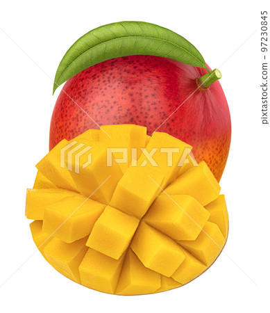 Mango fruit isolated on white background with clipping path 97230845