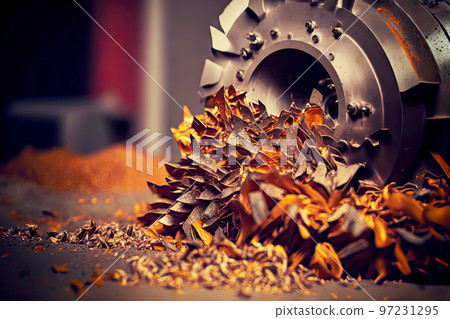 Metal processing processing on machine in aluminum industry factory 97231295