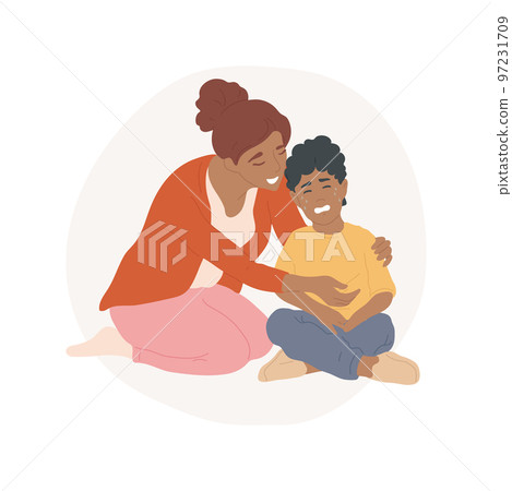 Empathy isolated cartoon vector illustration. Mom comforts the child, mental and psychological health, understanding needs of people, making connection, empathy ability vector cartoon. 97231709