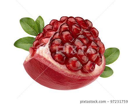 Piece of pomegranate isolated on white background Piece of pomegranate isolated on white background 97231759