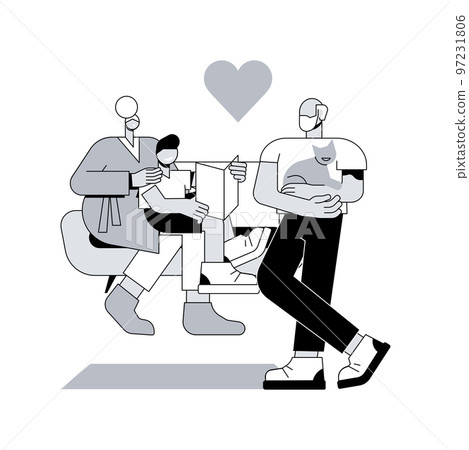 Guardianship abstract concept vector illustration. Child custody, legal guardian authority, stepfather stepmother, foster care parent, family lawyer, happy parenting, adoption abstract metaphor. 97231806