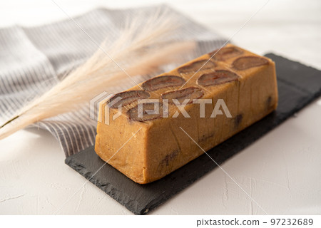Marron terrine on a black plate Chestnut terrine 97232689