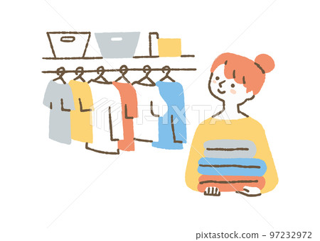 Woman organizing clothes_color Woman organizing clothes_color 97232972