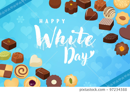 時尚的白色情人節橫幅材料 97234388