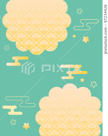 日本傳統圖案的背景插圖 97234426