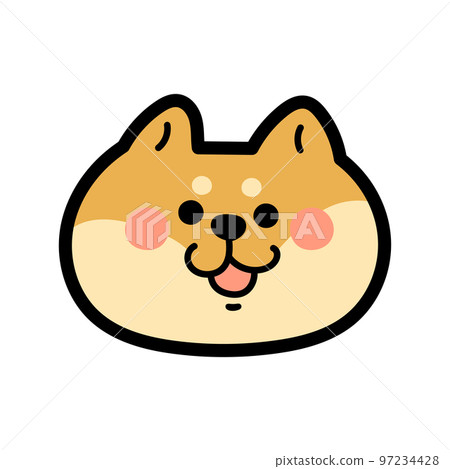 簡單可愛的柴犬、明芝插畫素材 97234428