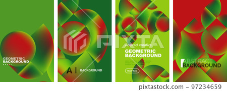 Vector set of abstract geometric posters designs. Collection of backgrounds, covers, templates, flyers, placards, brochures, banners Vector set of abstract geometric posters designs. Collection of backgrounds, covers, templates, flyers, placards, brochures, banners 97234659