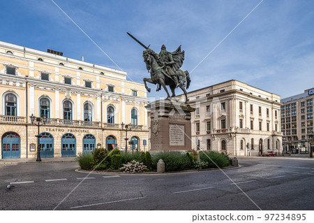 Statue dedicated to the medieval hero El Cid Campeador in the city of Burgos, Spain 97234895