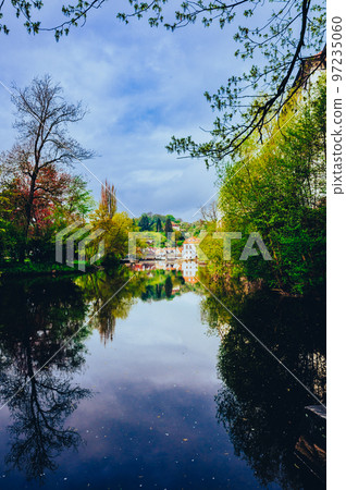 Riverside Spring Scenery Cesky Krumlov Riverside Spring Scenery Cesky Krumlov 97235060