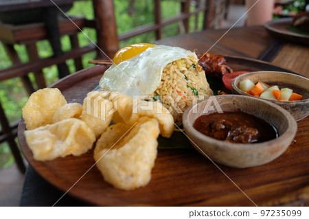 Nasi goreng at a restaurant in Ubud, Bali 97235099