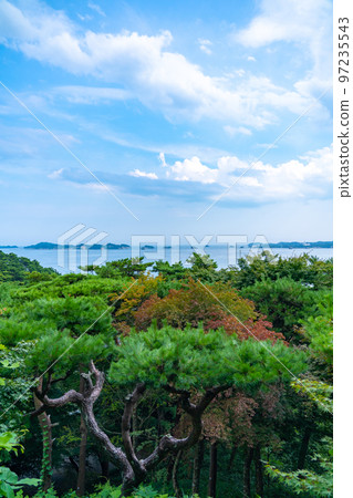 Matsushima, one of the three most scenic spots in Japan View of Matsushima Bay seen from Mt. Sokan (Matsushima Town, Miyagi Prefecture) Matsushima, one of the three most scenic spots in Japan View of Matsushima Bay seen from Mt. Sokan (Matsushima Town, Miyagi Prefecture) 97235543