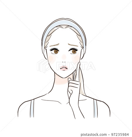 A woman who suffers from a disorder, skin care 97235984