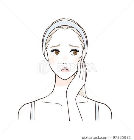 A woman who suffers from a disorder, skin care A woman who suffers from a disorder, skin care 97235985