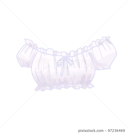 Hand drawn cute isolated clip art illustration of female white lingerie top Hand drawn cute isolated clip art illustration of female white lingerie top 97236469