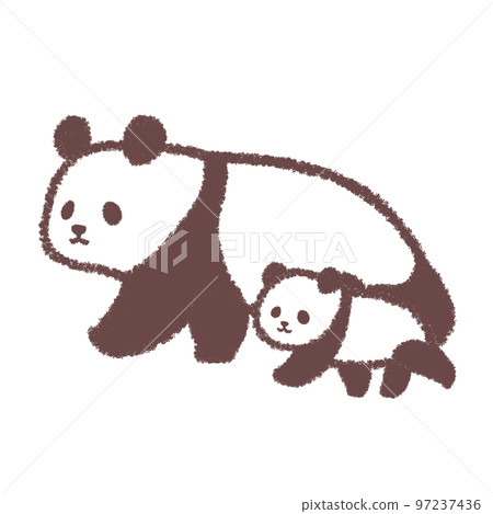 Walking panda parent and child 2 97237436