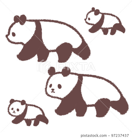 Walking panda parent and child set 97237437