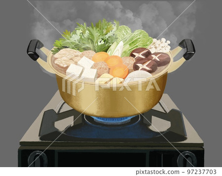 雙手鍋+煤氣灶(帶PNG透明食材和蒸汽) 雙手鍋+煤氣灶(帶PNG透明食材和蒸汽) 97237703