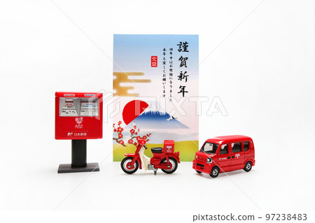 Postal delivery image New Year's card material 97238483