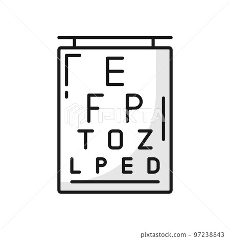 Tumbling e eye chart snellen Royalty Free Vector Image