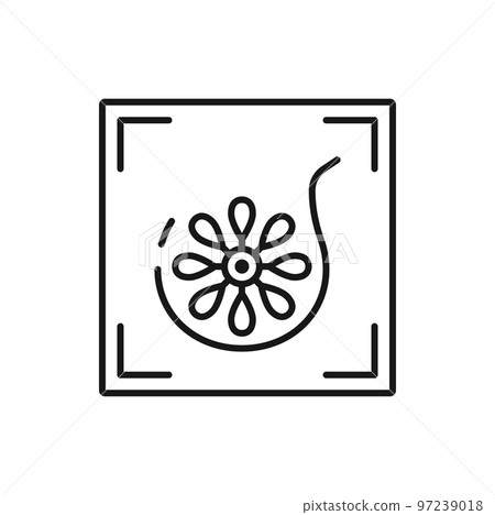 X-ray digital mammogram or mammography, x-ray image of women breast screening. Vector cancer diagnostic, breast cancer symptoms mri imaging 97239018