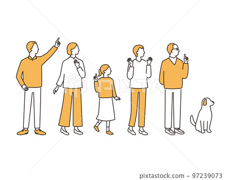 Whole body image of a happy three-generation family Whole body image of a happy three-generation family 97239073