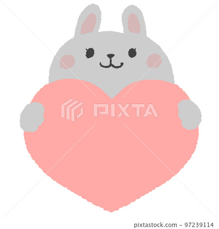 Rabbit with a heart (no letters) Rabbit with a heart (no letters) 97239114