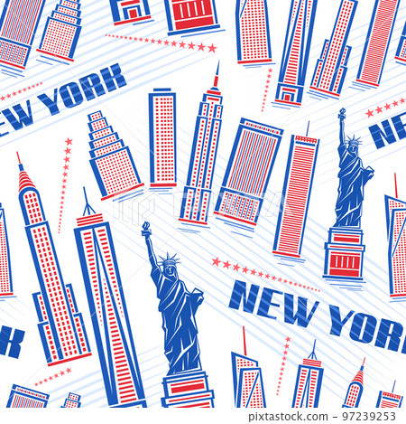 Vector New York City seamless pattern 97239253