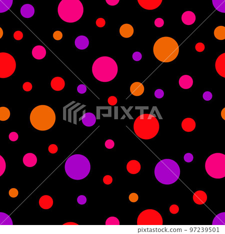Seamless pattern. Black background with colorful circles . Vector illustration. Seamless pattern. Black background with colorful circles . Vector illustration. 97239501